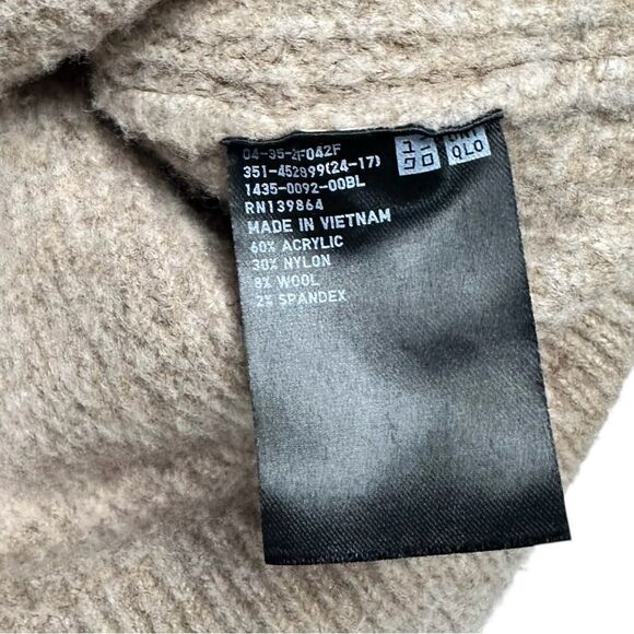 UNIQLO Souffle Yarn Mock Neck Long-Sleeve Sweater Natural Brown Mens Large - Picture 4 of 4